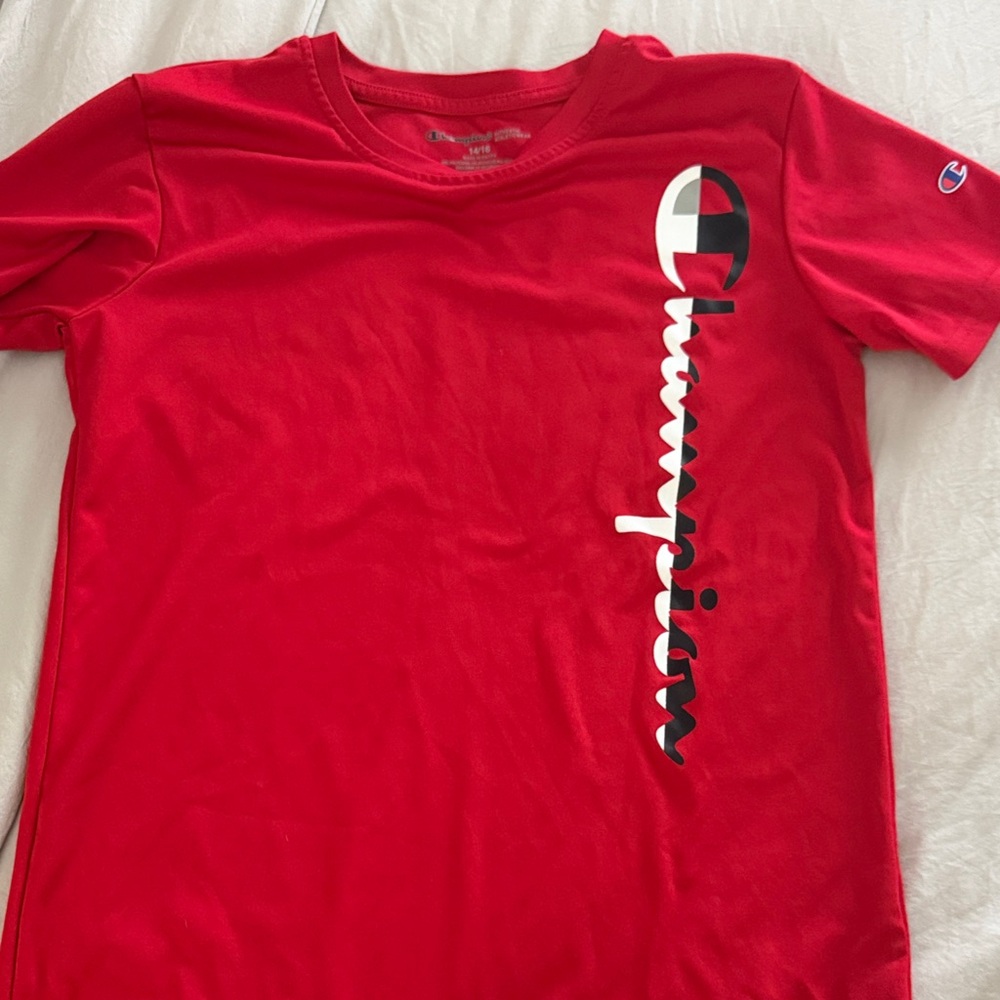Champion Bold Red Tee with Logo